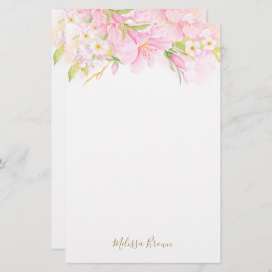 Farbenfrohe Flora Delikatessen Wasserfarben Botani Briefpapier (Vorne/Hinten)