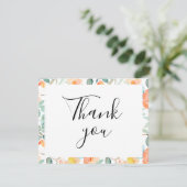 Farbenfrohe Flora Flair Danke Karte (Stehend Vorderseite)