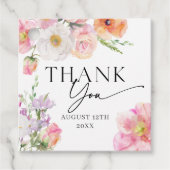 Farbenfrohe Flora Vielen Dank Geschenkanhänger (Vorderseite)