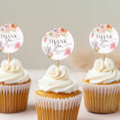 Farbenfrohe Flora Vielen Dank Runder Aufkleber