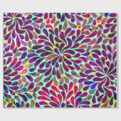 Farbenfrohe Floral Damask Geschenkpapier (Flach)