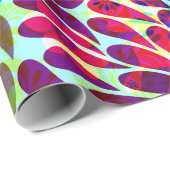 Farbenfrohe Floral Damask Geschenkpapier (Rolleneckpunkt)