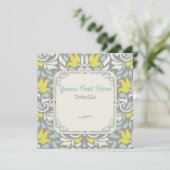 Farbenfrohe Floral Damask Save The Date (Stehend Vorderseite)