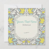 Farbenfrohe Floral Damask Save The Date (Vorderseite)