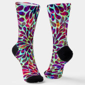 Farbenfrohe Floral Damask Socken (Gewinkelt)