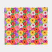 Farbenfrohe Floral Gerbera Daisies Botanische Prin Fleecedecke (Vorderseite (Horizontal))