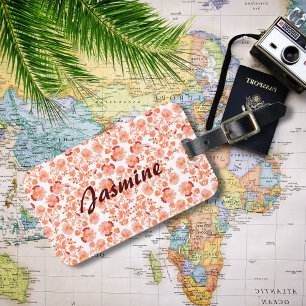 Farbenfrohe floral Lehenga Muster Custom Monogram Gepäckanhänger