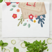 Farbenfrohe Floral Matzah Hebrew Pesach Pessach Geschirrtuch (Gefaltet)