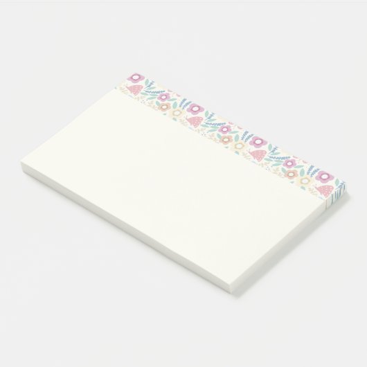 Farbenfrohe Floral Notes Design Post-it Klebezettel (angewinkelt)