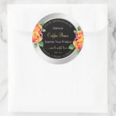 Farbenfrohe Floral Product Packaging Labels Silver Runder Aufkleber (Tasche)