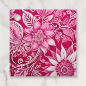 Farbenfrohe florale Batik Kunsttipps Geschenkanhänger (Vorderseite)