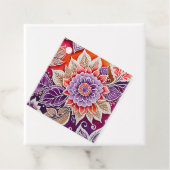 Farbenfrohe florale Batik Kunsttipps Geschenkanhänger (Beispiel)