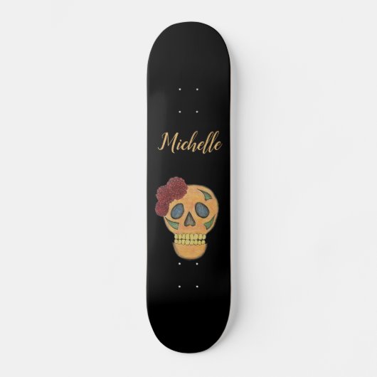 Farbenfrohe, florale, benutzerdefinierte Typografi Skateboard (Vorderseite)