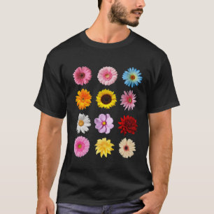 Farbenfrohe florale Blume Funny Grafik Blume L T-Shirt