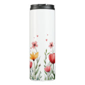 Farbenfrohe florale Blume glückliche Mütter geben Thermosbecher (Rückseite)