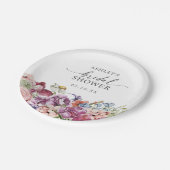 Farbenfrohe florale Brautparty Pappteller (Schrägansicht)