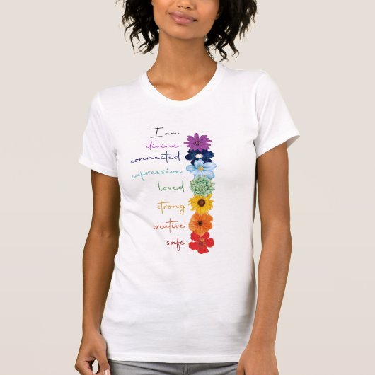 Farbenfrohe florale Chakra T - Shirt (Vorderseite)