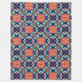 Farbenfrohe florale Diamanten Boheme Fleecedecke (Vorderseite)