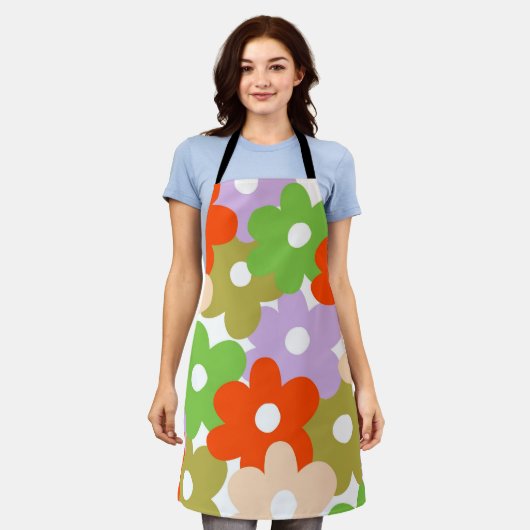 Farbenfrohe florale Einfache tropische Blume Muste Schürze (Getragen)