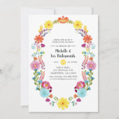 Farbenfrohe florale Fiesta Bridesmaids Luncheon Einladung (Vorderseite)