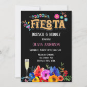Farbenfrohe florale Fiesta Brunch & Bubbly Einladung (Vorderseite)