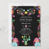 Farbenfrohe florale Fiesta Engagement Party Einladung (Vorderseite)
