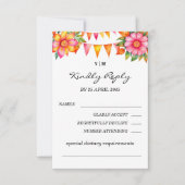 Farbenfrohe florale Fiesta Mexican Wedding RSVP Ca (Vorderseite)