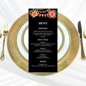 Farbenfrohe, florale Fiesta mexikanische Hochzeits Menükarte