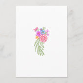 Farbenfrohe florale Fiesta Wedding Details Begleitkarte (Rückseite)