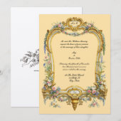Farbenfrohe florale Früchte Barock Rokoko Rahmen H Einladung (Vorne/Hinten)