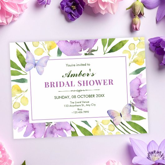 Farbenfrohe florale Frühlings-Brautparty Einladung