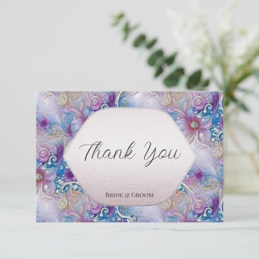 Farbenfrohe florale Frühlingsmänner Danke Karte (Stehend Vorderseite)