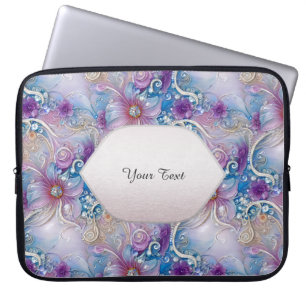 Farbenfrohe florale Frühlingsmuscheln Laptop-Sieb Laptopschutzhülle