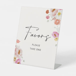 Farbenfrohe florale Geschenke Brautparty Sockelschild