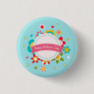 Farbenfrohe florale Happy Mother Day  Button
