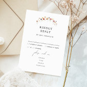 Farbenfrohe florale Hochzeitmenü-UAWG RSVP Karte