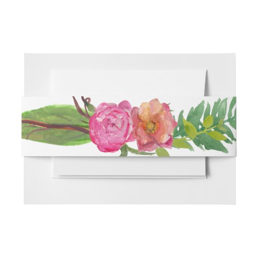 Farbenfrohe florale Hochzeitsband Einladungsbanderole (Vorderseite Beispiel)