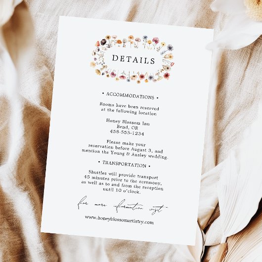 Farbenfrohe florale Hochzeitskarte Begleitkarte