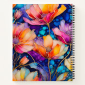 Farbenfrohe florale Ink Art Spirituosen Notebook Notizblock (Rückseite)