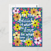 Farbenfrohe, florale Inspirierend Angebotstypograf Postkarte (Vorne/Hinten)