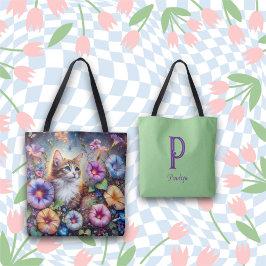 Farbenfrohe, florale Katzenkleidung Tasche