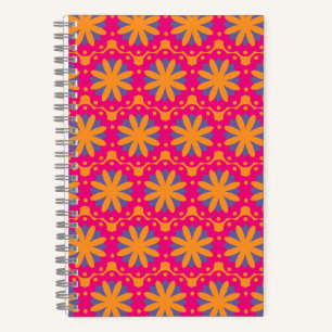 farbenfrohe florale Kreisformen Notizblock