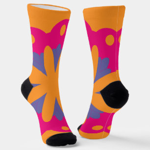 farbenfrohe florale Kreisformen Socken