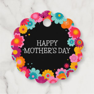 Farbenfrohe florale lustige Mutter Tag Geschenkanhänger