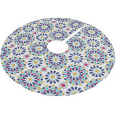 Farbenfrohe florale marokkanische Tile Mosaik Weih Polyester Weihnachtsbaumdecke (Schrägansicht)