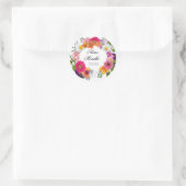 Farbenfrohe florale Mendhi bevorzugen Aufkleber. Runder Aufkleber (Tasche)