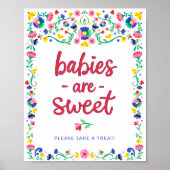 Farbenfrohe florale mexikanische Fiesta Baby Dusch Poster (Vorne)