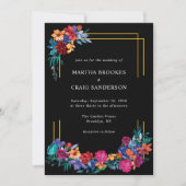 farbenfrohe, florale mexikanische Fiesta Wedding E Einladung (Vorderseite)