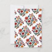 Farbenfrohe florale mexikanische Folklore Stickere Dankeskarte (Rückseite)