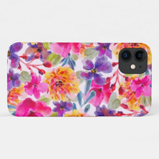 Farbenfrohe florale Moderne Frauen Case-Mate iPhone Hülle (Rückseite (Horizontal))